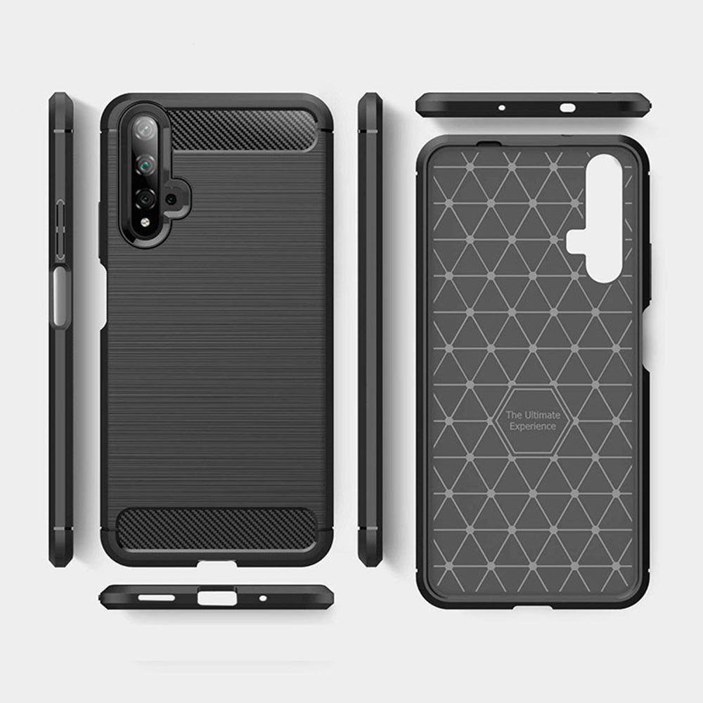 Case for Huawei nova 5T / Honor 20, Techsuit, Carbon, Black