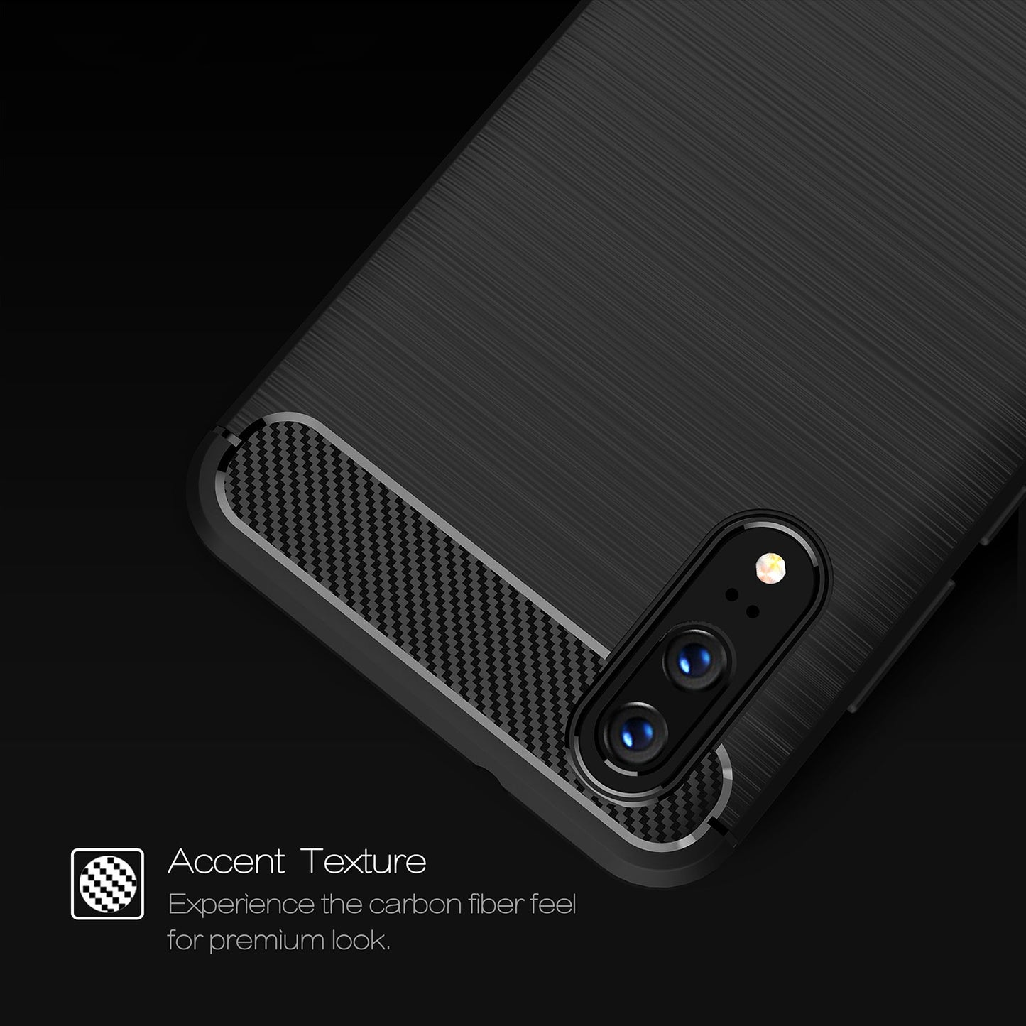 Case for Huawei P20, Techsuit, Carbon, Black