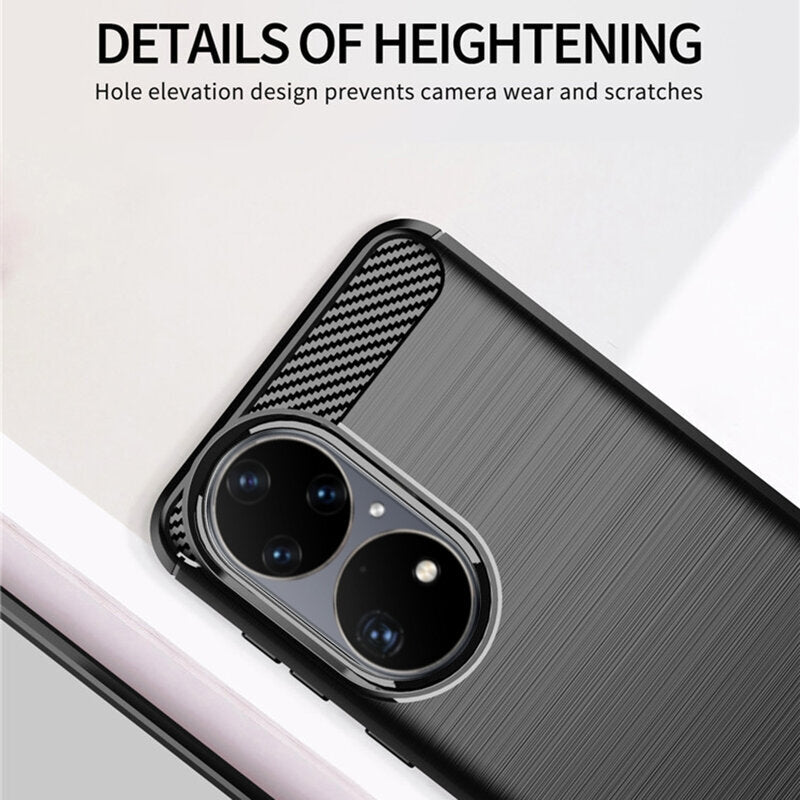 Case for Huawei P50 Pro, Techsuit, Carbon, Black