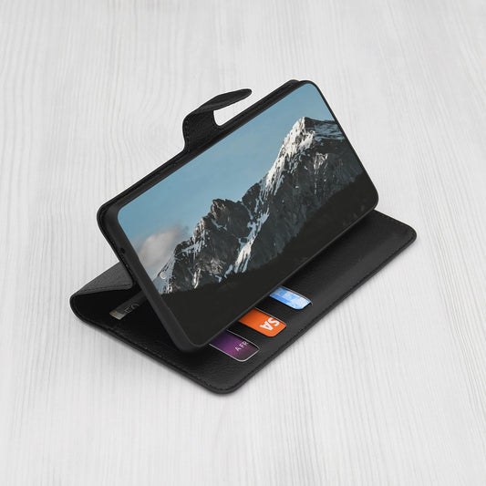 Case for Motorola Edge 60 Pro, Techsuit, Leather Folio, Black