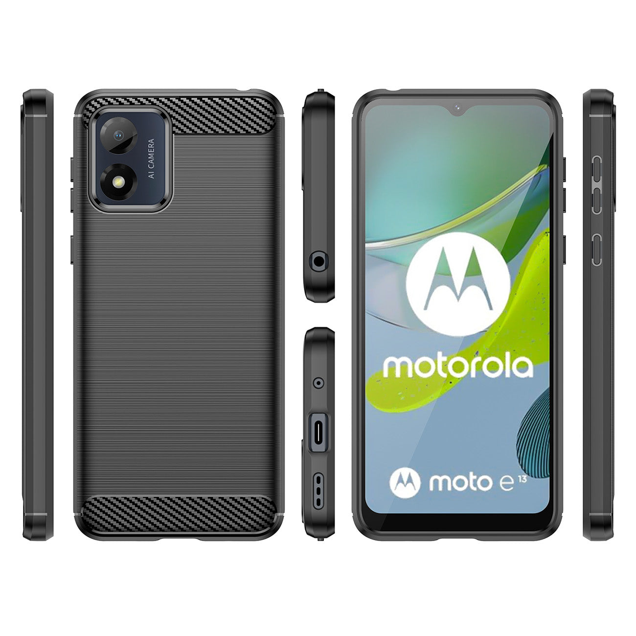 Case for Motorola Moto E13, OEM, Carbon, Black