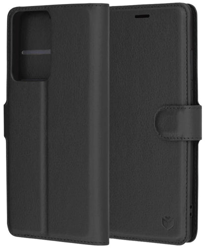 Case for Motorola Moto G85, Techsuit, Leather Folio, Black