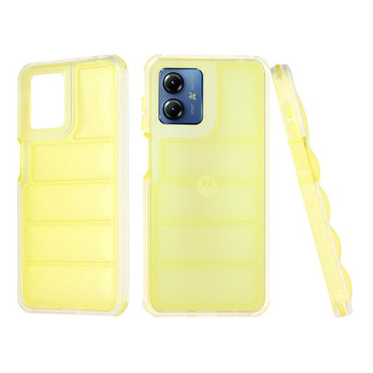 Case for Motorola Moto G14, Techsuit, Wave Shield, Yellow