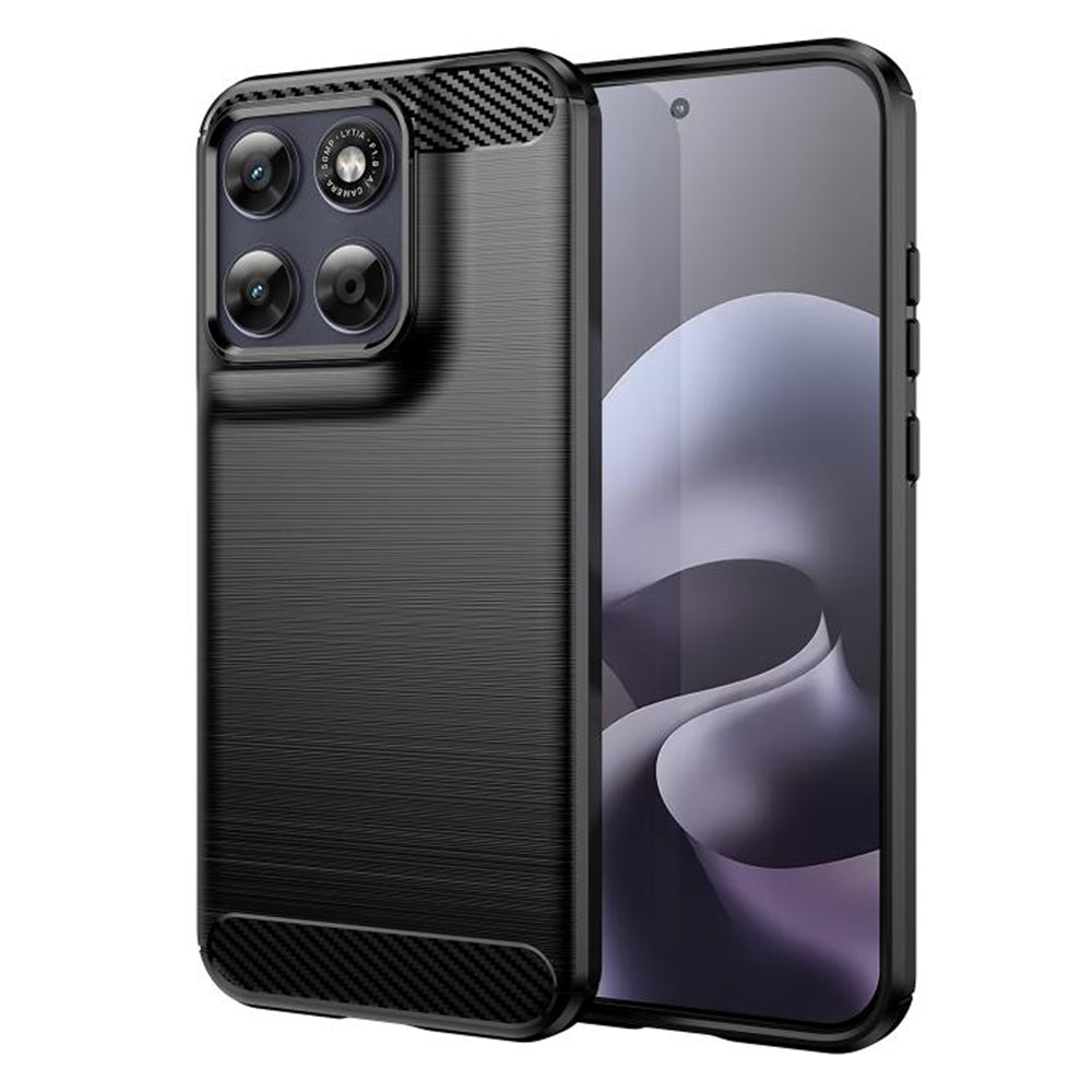 Case for Motorola Moto G77 / G67, Techsuit, Carbon, Black
