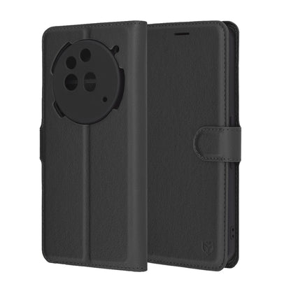 Case for Nothing Phone (3a) Pro, Techsuit, Leather Folio, Black