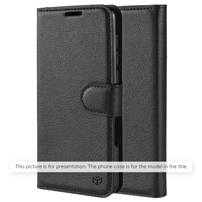 Case for Oppo A6 4G, Techsuit, Leather Folio, Black