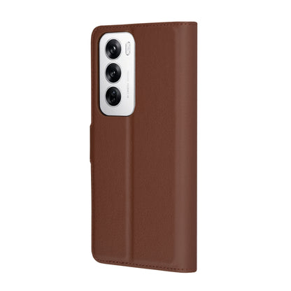 Case for Oppo Reno12, Techsuit, Leather Folio, Brown