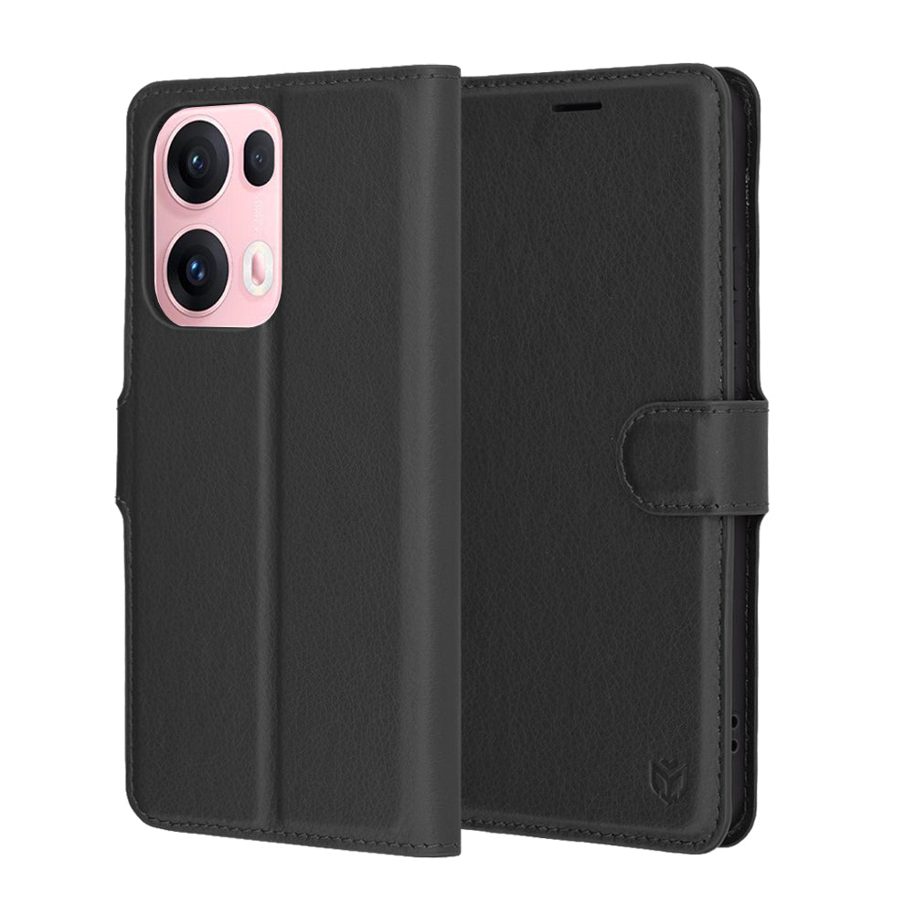 Case for Oppo Reno13 Pro, Techsuit, Leather Folio, Black