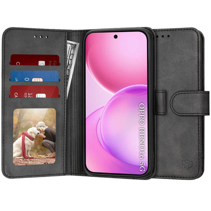 Case for Oppo Reno16 / Reno16 Pro, Techsuit, Diary Book, Black