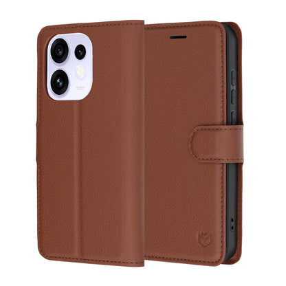 Case for Oppo Reno16 / Reno16 Pro, Techsuit, Leather Folio, Brown