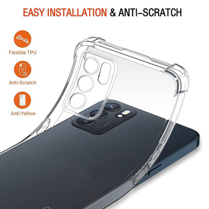 Case for Oppo Reno6 5G, Techsuit, Shockproof Clear, Transparent