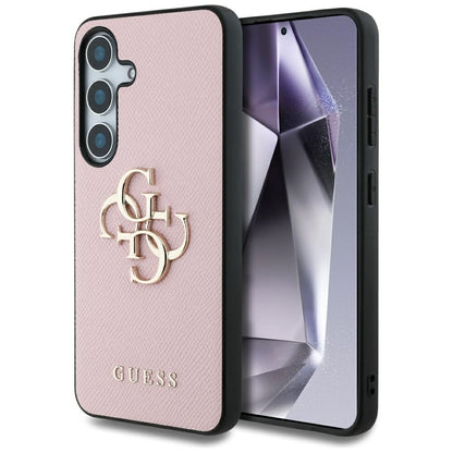 Case for Samsung Galaxy S25+ S936, Guess, 4G Grained Big and Classic Logo, Pink, Resealed