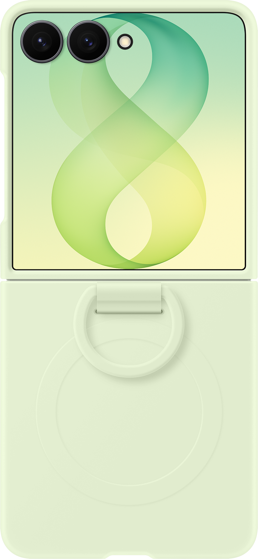 Case for Samsung Galaxy Z Flip8 F776, Silicone Ring Magnet, Green EF-EF776CGEGWW