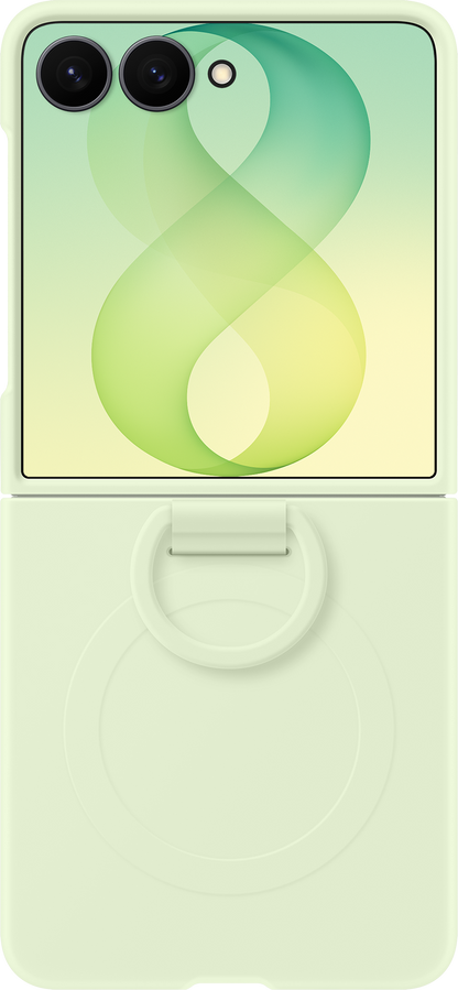 Case for Samsung Galaxy Z Flip8 F776, Silicone Ring Magnet, Green EF-EF776CGEGWW