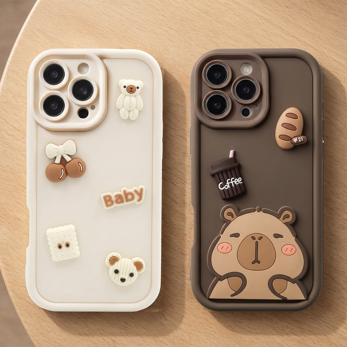 Case for Samsung Galaxy S25 S931, OEM, Ultra Trendy 3D Bear, Beige
