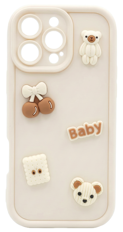 Case for Samsung Galaxy S25 S931, OEM, Ultra Trendy 3D Bear, Beige
