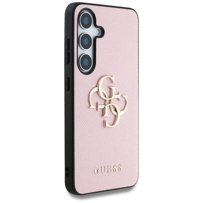 Case for Samsung Galaxy S25+ S936, Guess, 4G Grained Big and Classic Logo, Pink, Resealed