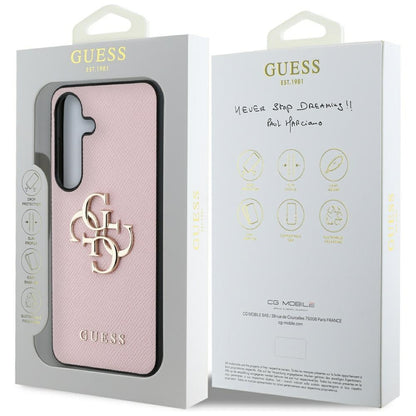 Case for Samsung Galaxy S25+ S936, Guess, 4G Grained Big and Classic Logo, Pink, Resealed