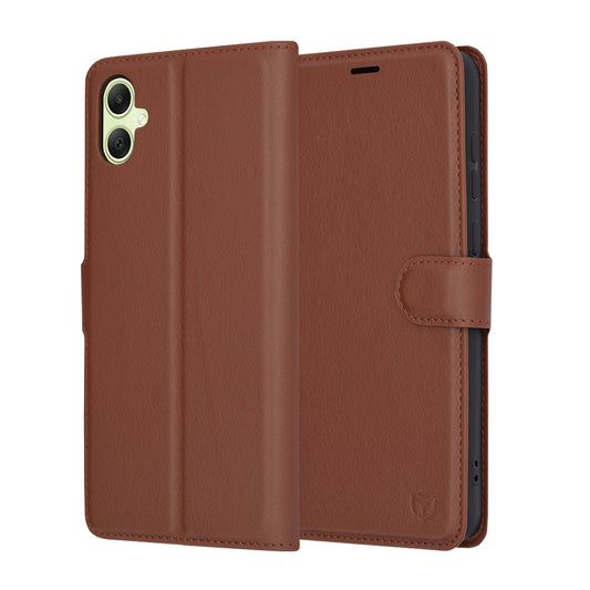 Case for Samsung Galaxy A05 A055, Techsuit, Leather Folio, Brown