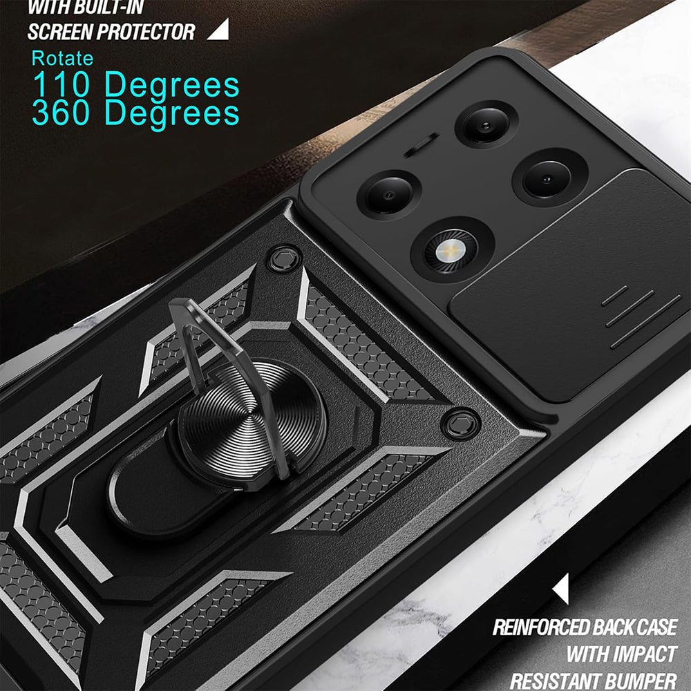 Case for Samsung Galaxy A36 A366, Techsuit, CamShield, Black