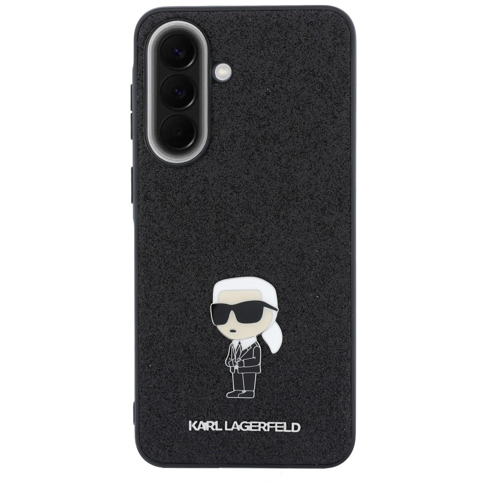 Case for Samsung Galaxy A57 5G, Karl Lagerfeld, Glitter Fixed Ikonik Karl, Black