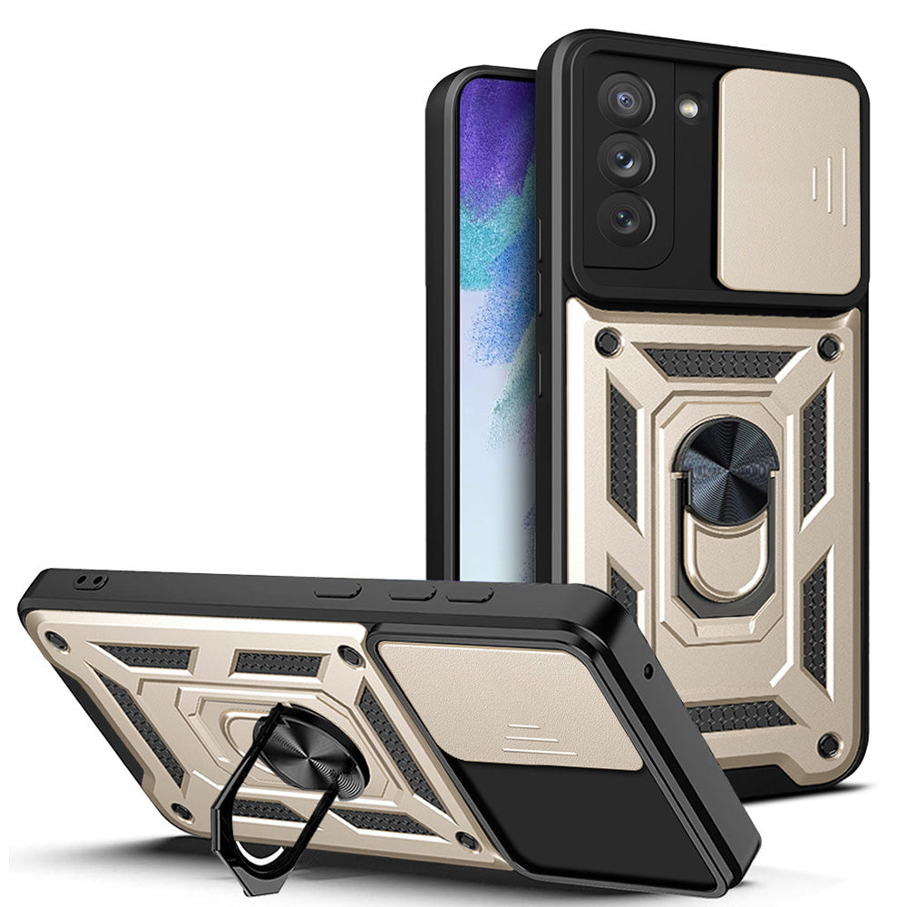 Case for Samsung Galaxy S21 FE 5G G990, Techsuit, CamShield, Gold