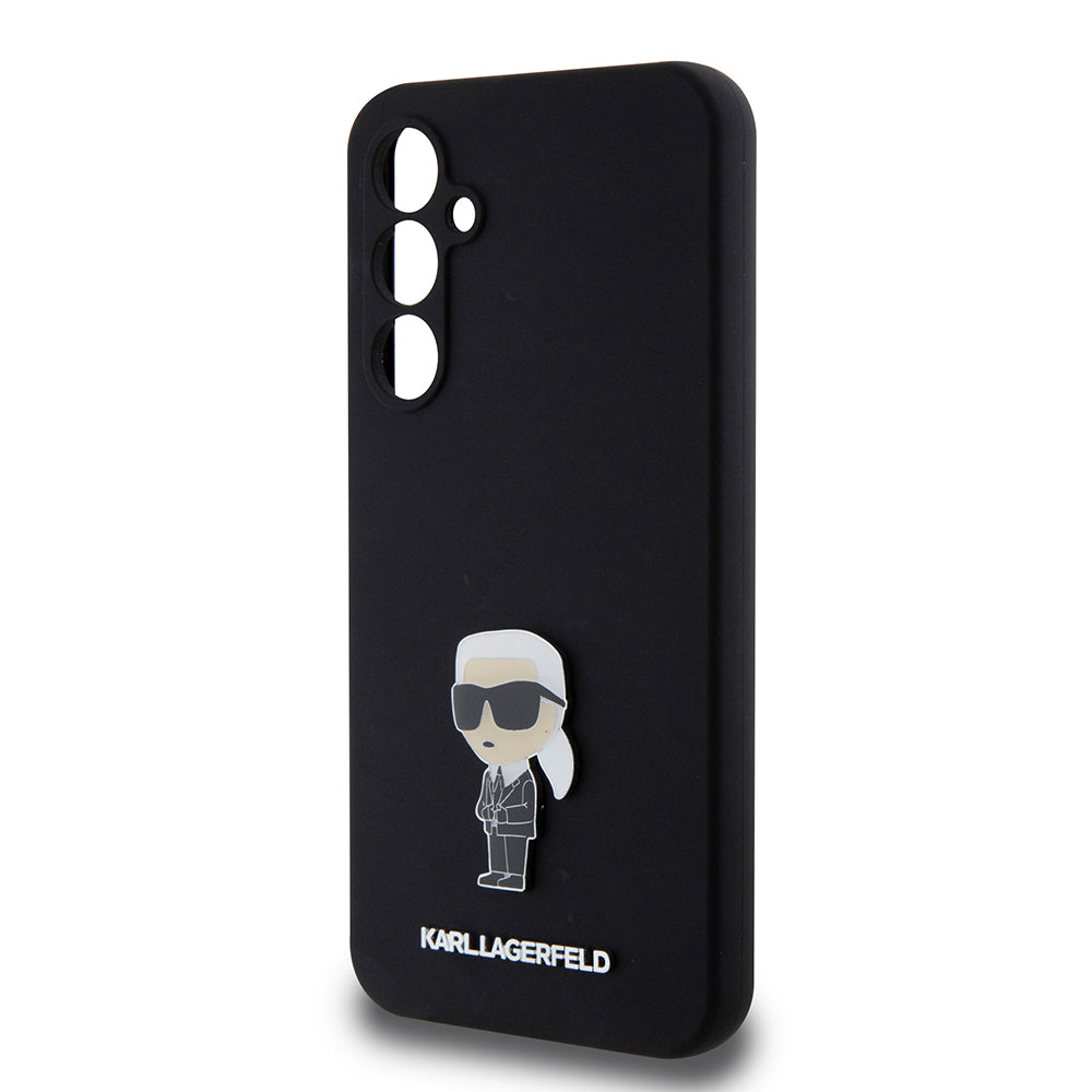 Case for Samsung Galaxy S23 FE S711, Karl Lagerfeld, Silicone Ikonik Karl Metal, Black