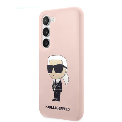 Case for Samsung Galaxy S23+ S916, Karl Lagerfeld, Ikonik Karl Silicone, Pink