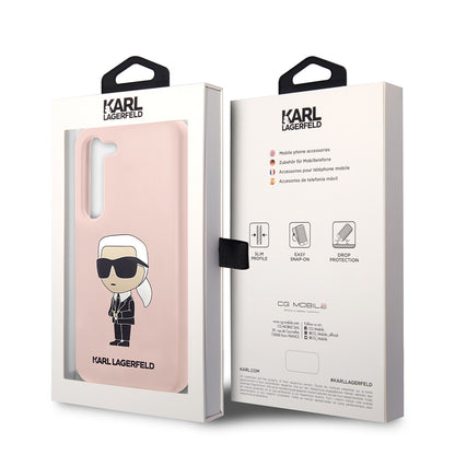 Case for Samsung Galaxy S23+ S916, Karl Lagerfeld, Ikonik Karl Silicone, Pink