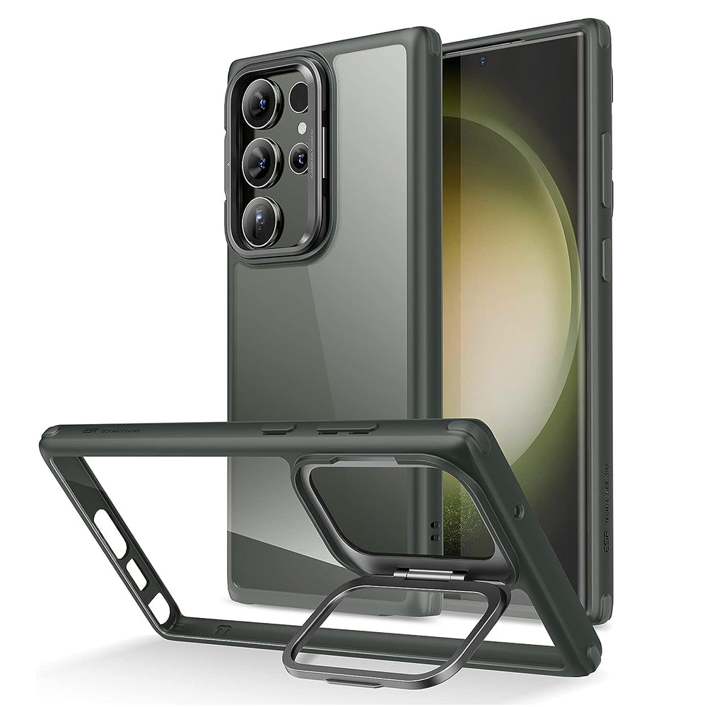 Case for Samsung Galaxy S23 Ultra S918, ESR, Classic Kickstand, Transparent Green