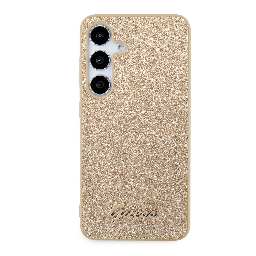Case for Samsung Galaxy S24+ S926, Guess, Glitter Script, Gold