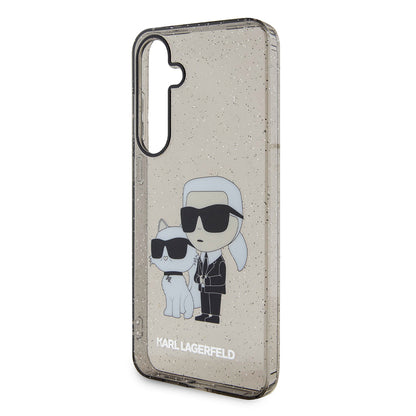 Case for Samsung Galaxy S24+ S926, Karl Lagerfeld, Glitter Karl & Choupette, Blue