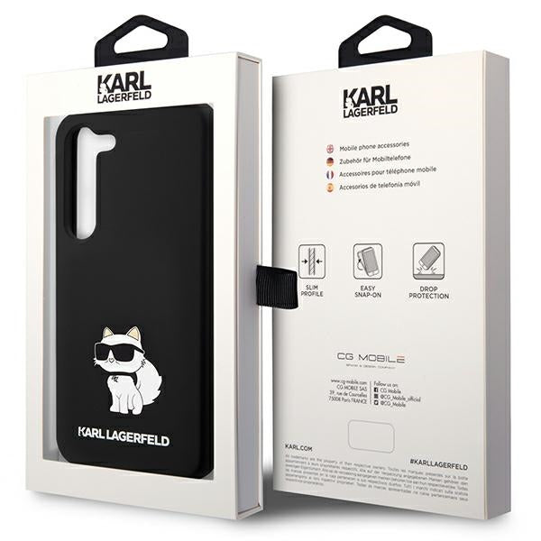 Case for Samsung Galaxy S24+ S926, Karl Lagerfeld, Silicone Choupette, Black