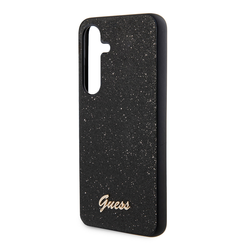 Case for Samsung Galaxy S24 S921, Guess, Glitter Script, Black