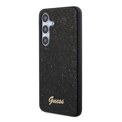 Case for Samsung Galaxy S24 S921, Guess, Glitter Script, Black