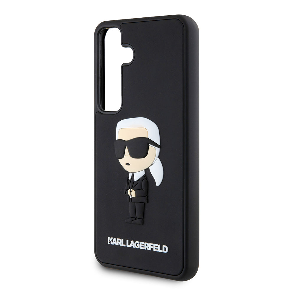 Case for Samsung Galaxy S24 S921, Karl Lagerfeld, 3D Rubber Ikonik Karl, Black