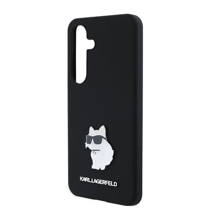 Case for Samsung Galaxy S24 S921, Karl Lagerfeld, Silicone Choupette, Black