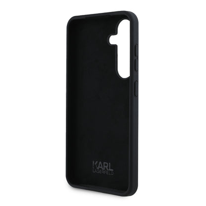 Case for Samsung Galaxy S24 S921, Karl Lagerfeld, Silicone Ikonik Karl Metal, Black