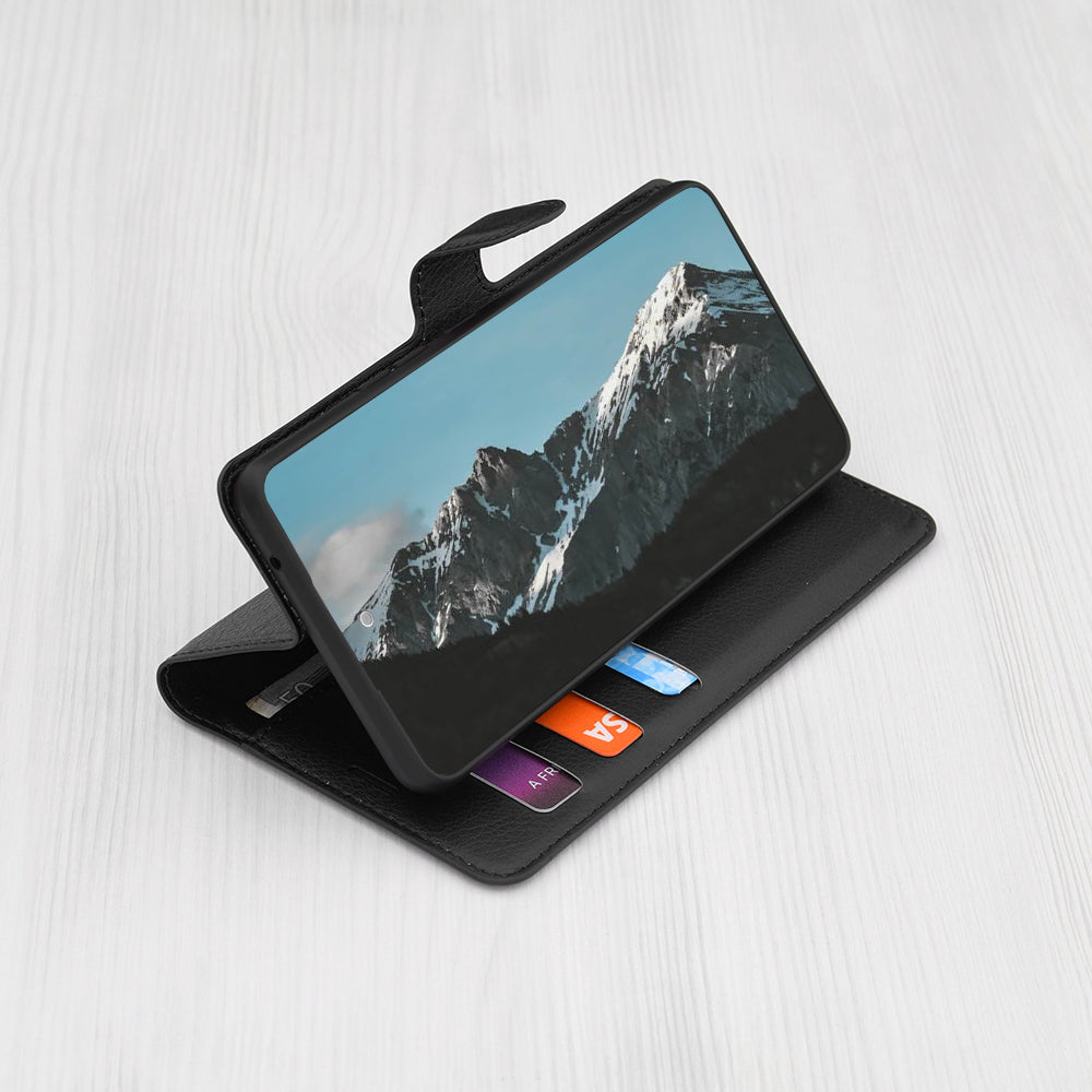 Case for Samsung Galaxy S24 S921, Techsuit, Leather Folio, Black