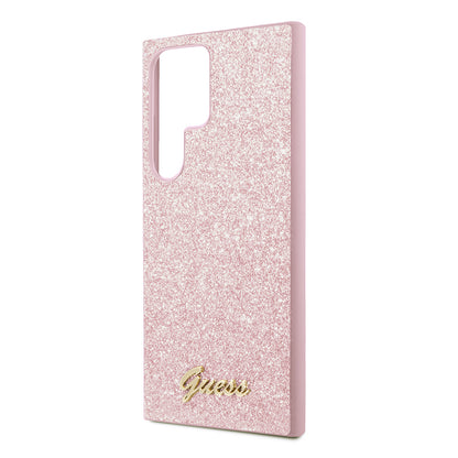 Case for Samsung Galaxy S24 Ultra S928, Guess, Glitter Script, Gold