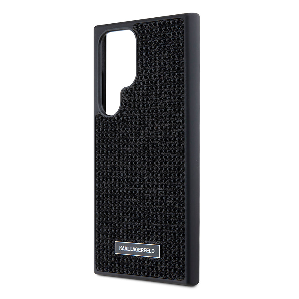 Case for Samsung Galaxy S24 Ultra S928, Karl Lagerfeld, Rhinestone Metal Plate, Black