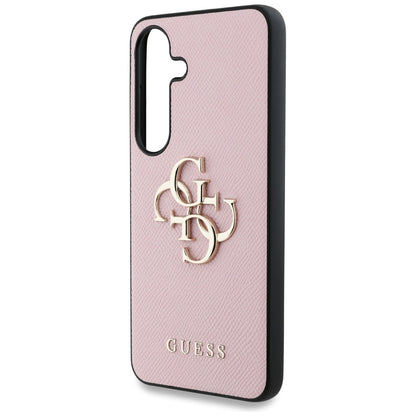 Case for Samsung Galaxy S25+ S936, Guess, 4G Grained Big and Classic Logo, Pink