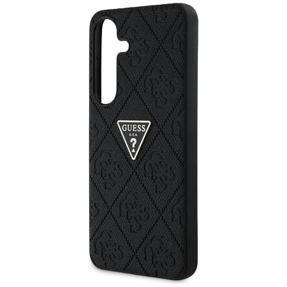 Case for Samsung Galaxy S25 S931, Guess, Grained Hot Stamp 4G Triangle, Black