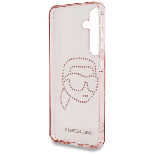 Case for Samsung Galaxy S25 S931, Karl Lagerfeld, IML Rhinestones Karl's Head, Pink