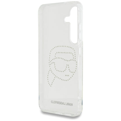 Case for Samsung Galaxy S25 S931, Karl Lagerfeld, IML Rhinestones Karl's Head, Transparent