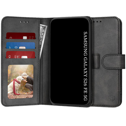 Case for Samsung Galaxy S26 FE / S25 FE, Techsuit, Diary Book, Black