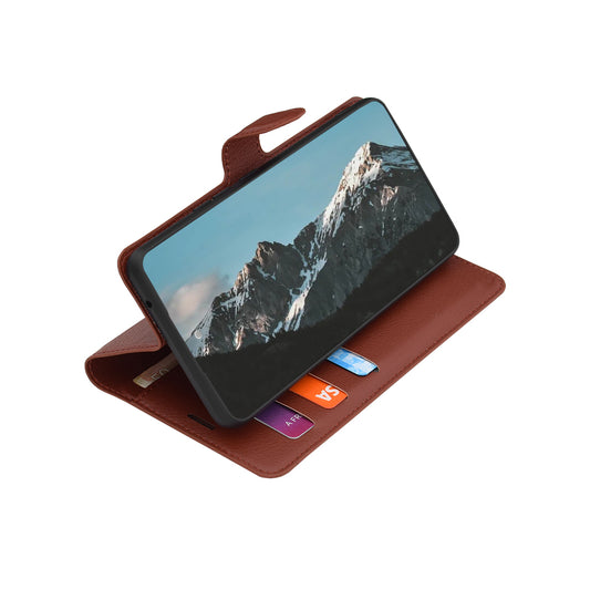 Case for Samsung Galaxy S26 FE / S25 FE, Techsuit, Leather Folio, Brown