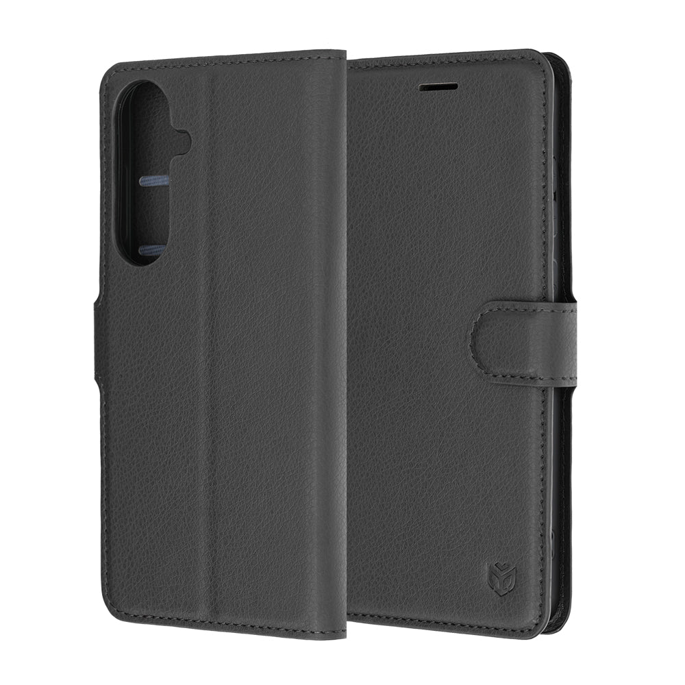 Case for Samsung Galaxy S26 FE / S25 FE, Techsuit, Leather Folio, Black