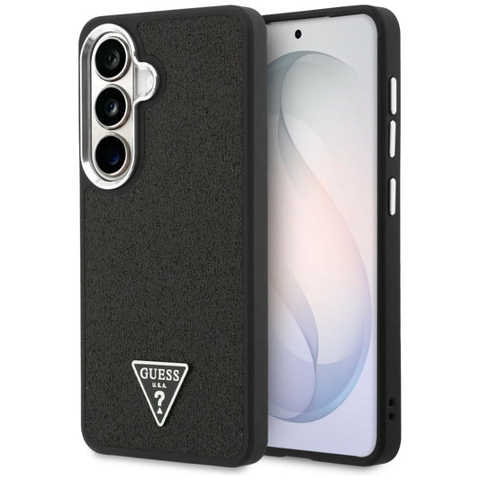 Case for Samsung Galaxy S26 S942, Guess, Fixed Glitter Triangle Logo, Black