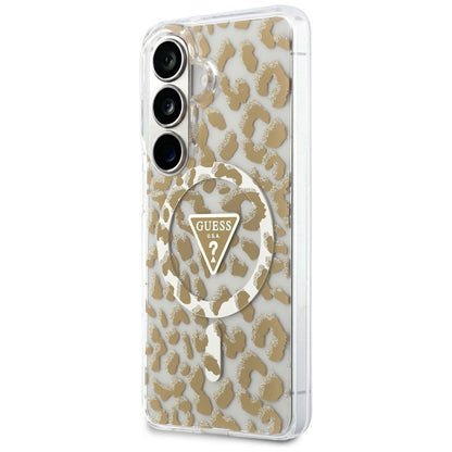 MagSafe Case for Samsung Galaxy S26 S942, Guess, IML Leopard Pattern, Brown